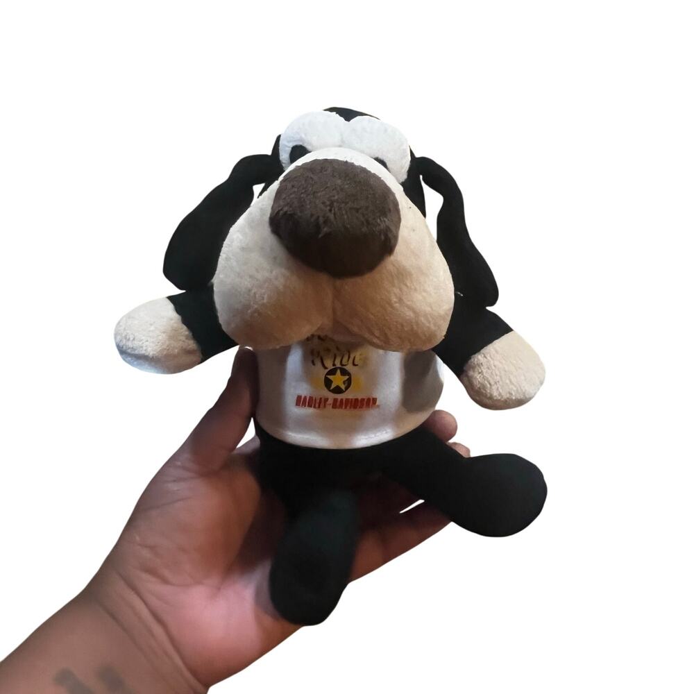 Vintage Harley Davidson Biker Club SKULL 10" Plush Dog "Born To Ride‎